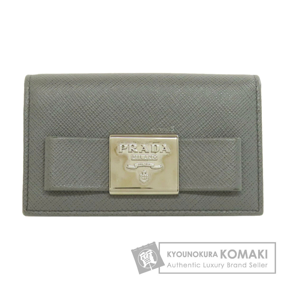Prada Fiocco Card Case Wallet Saffiano Leather